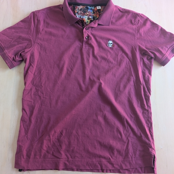 Robert Graham Magenta Polo with Skull Detail - Picture 4 of 11